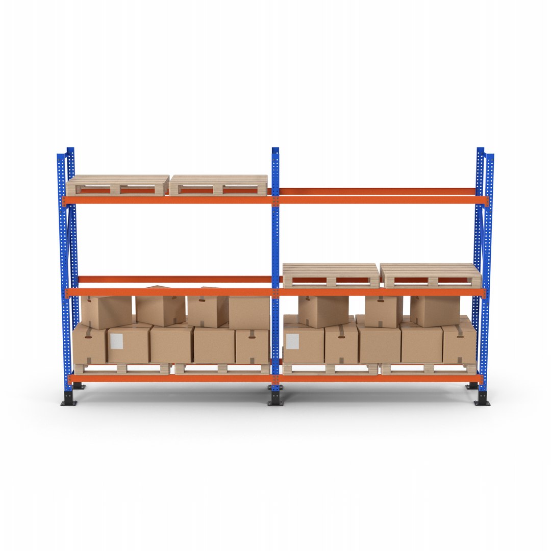 Pallet Rack And Cardboard Boxes 3D model - TurboSquid 2161154