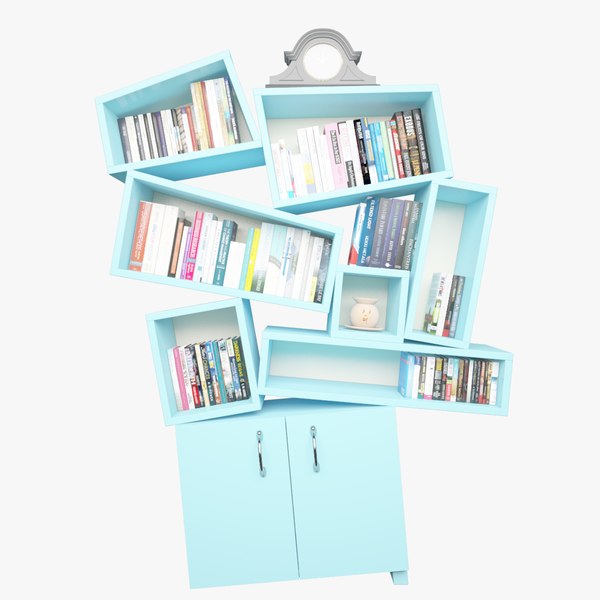 modelo 3d Render Bookshelf Tectonic Bookcase with books - TurboSquid ...
