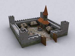 castle church houses 3d model
