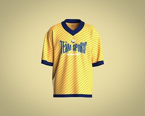 Mens v neck yellow and blue jersey