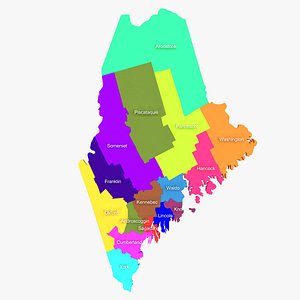 maine counties 3d model