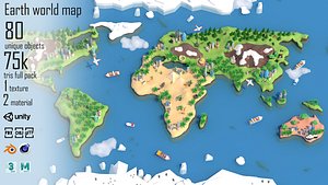 3D model Earth World Map