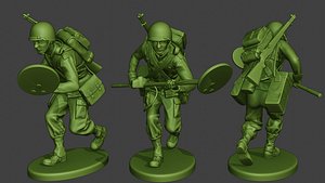 american soldier ww2 engineer 3D