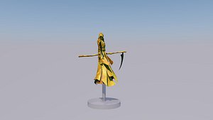 3D gold death figure model