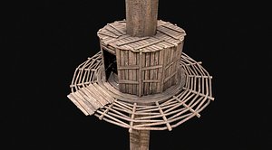 3D Wooden Tree House Shelters and Platforms 2