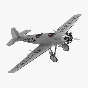 A-50 Junior Junkers Airplane Rigged 3D model