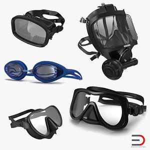 Scuba Masks 3D Models Collection 4