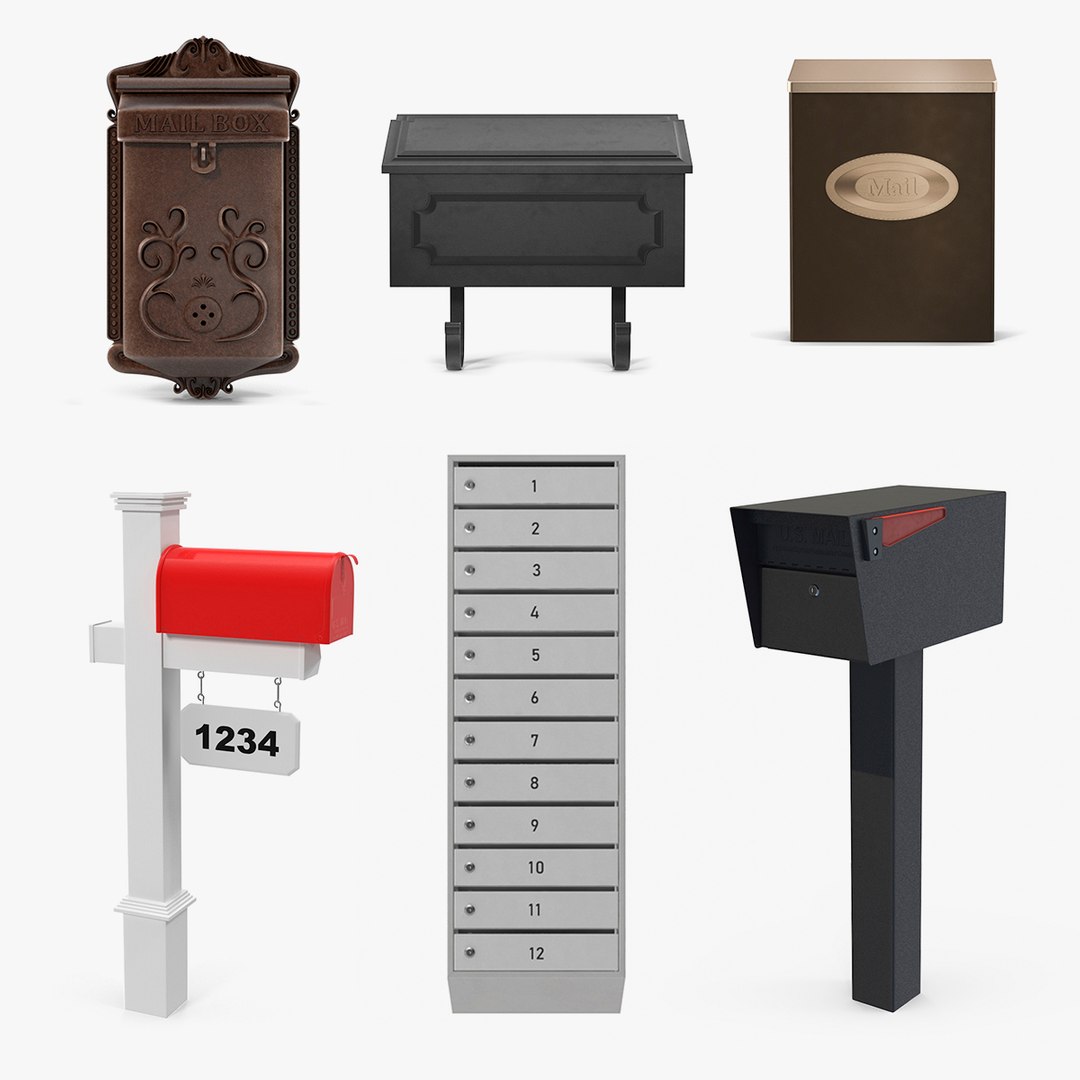 Mailboxes Collection 4 3D model preview