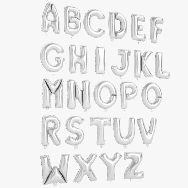 Foil balloon letters model TurboSquid 1380461