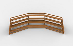 curved grandstand 3D model 3D