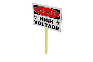 3D Danger high voltage Poster