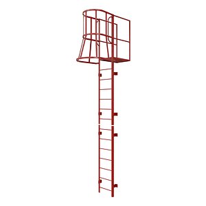 Fire escape stair Red