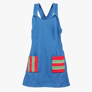 3D Cute Blue Felt Dress Remastered