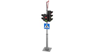 3D model Traffic lights and road signs 1