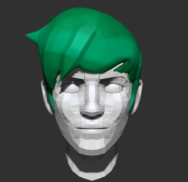 3d renderização de perfil de personagem masculino com cabelo