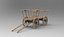 Holzwagen 3D-Modell