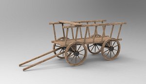 Wooden Cart 3D model 3D model