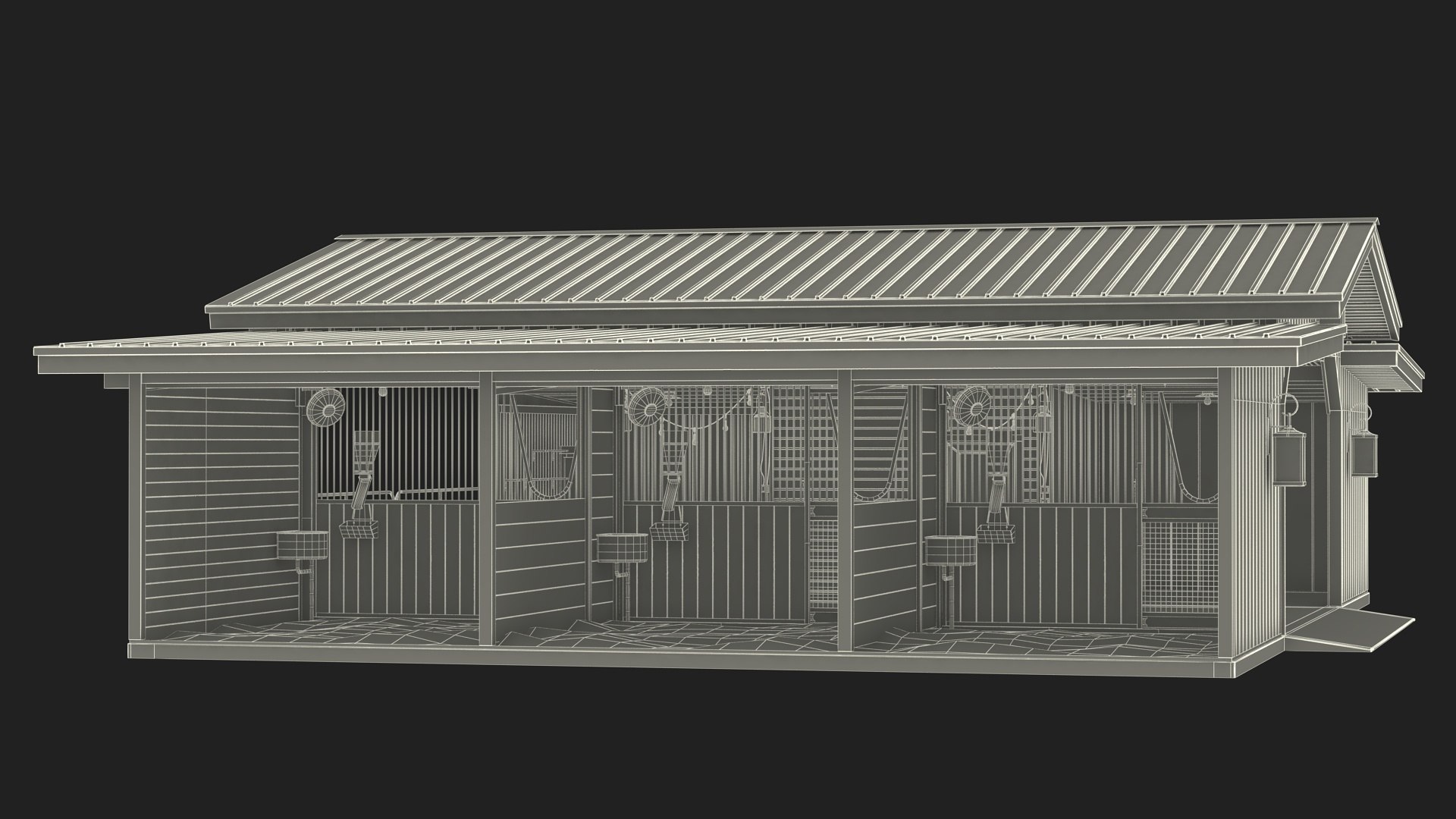 Stable Building White 3D Model - TurboSquid 2203980