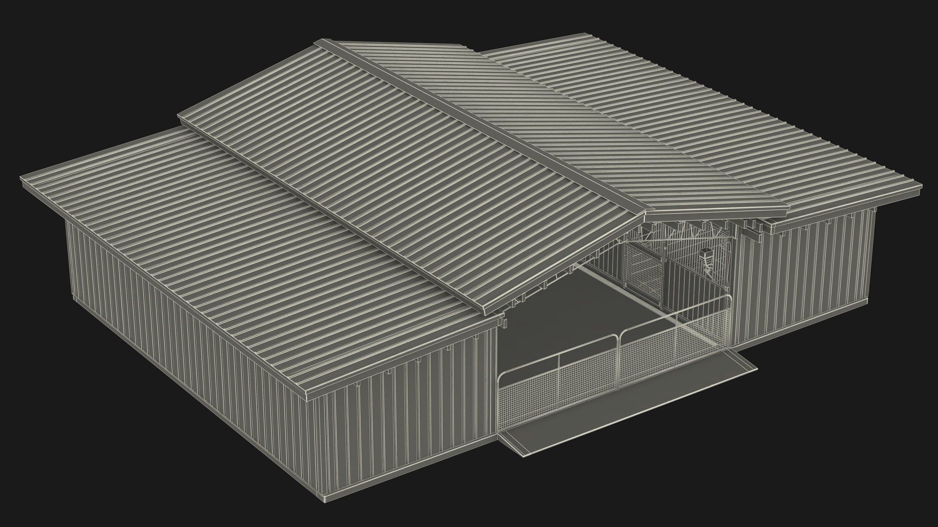 Stable Building White 3D Model - TurboSquid 2203980