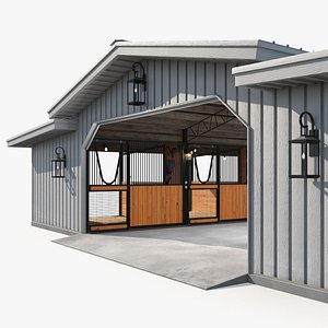 Stable Building White 3D model