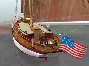 blender american sailing boat -