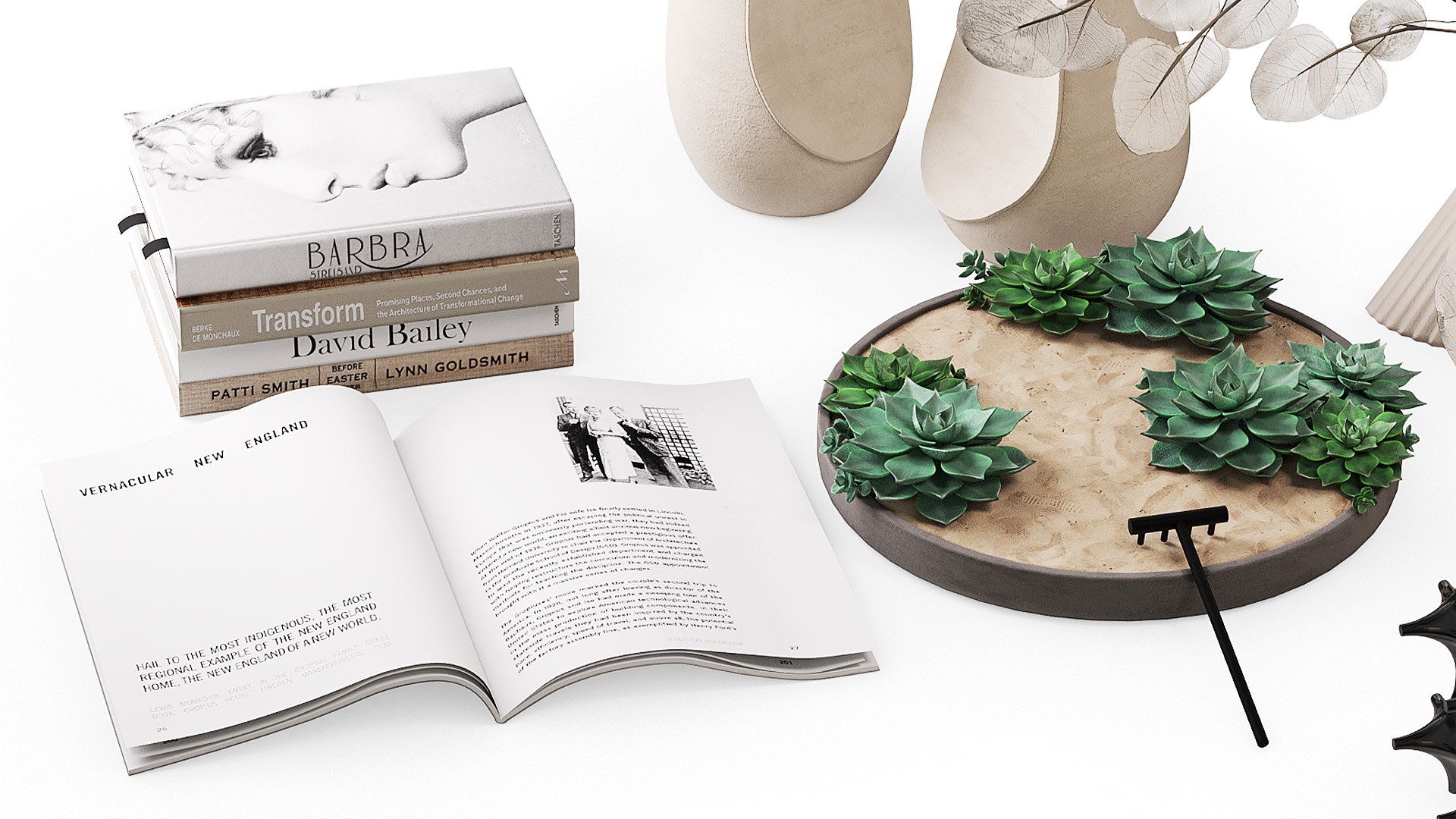 Decorative Set In Beige Tones 3D Model - TurboSquid 2137859