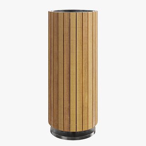 Modern Wooden Outdoor Trash Can 3D model