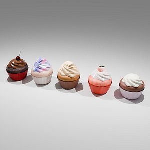 Cupcakes Set 3D model