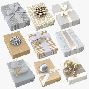 3D christmas wrapped gift 02