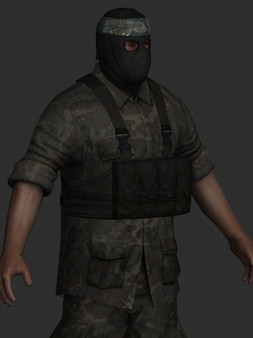 3d Model Character Military Hamas