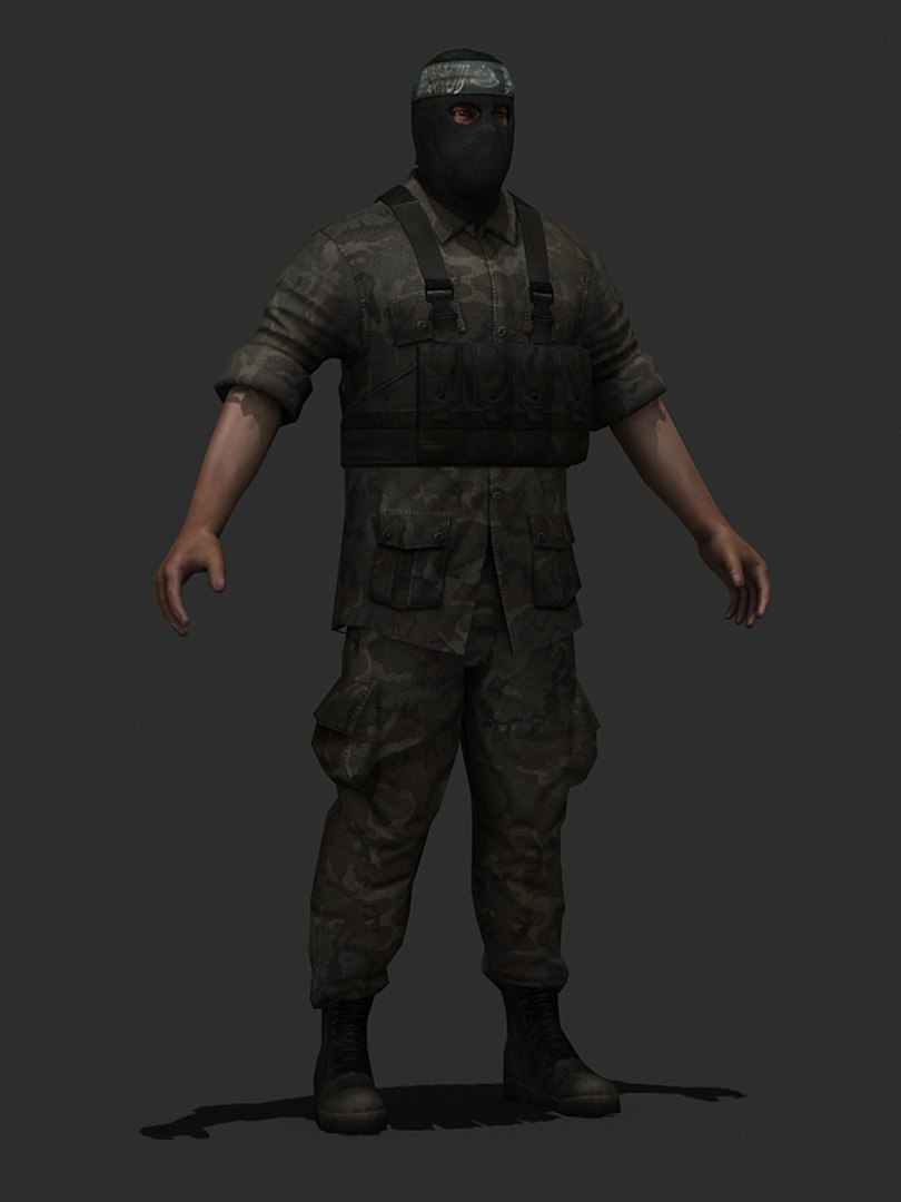 3d Model Character Military Hamas