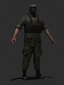3d model character military hamas