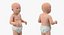 Bebé asiático modelo 3D de pie para bebé