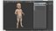 Bebé asiático modelo 3D de pie para bebé