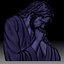 Jesus praying low bas-relief for CNC router or print