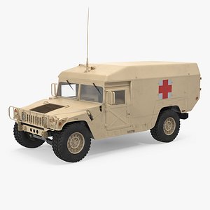 ambulance car hmmwv m996 3d model