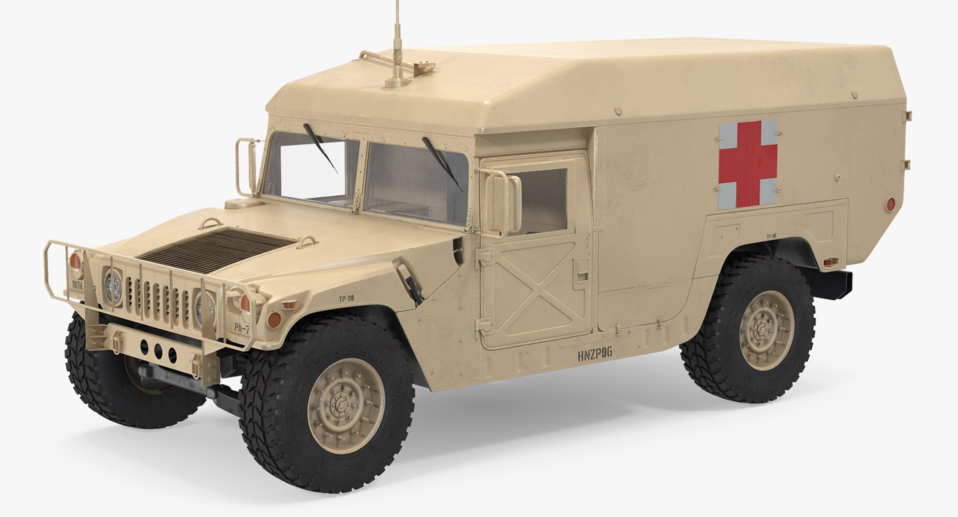 Ambulance Car HMMWV m996 Desert 3D Model preview