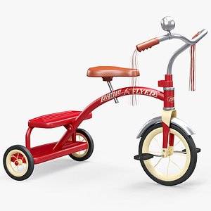 Classic Red Dual Deck Tricycle 3D model