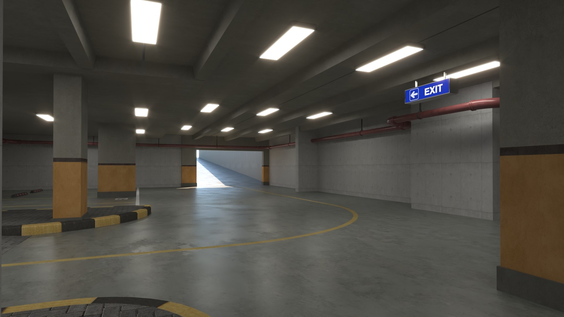 Underground Parking 3D Model - TurboSquid 1755489