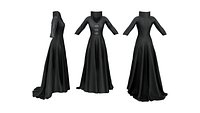 Standing Collar Countess Dress