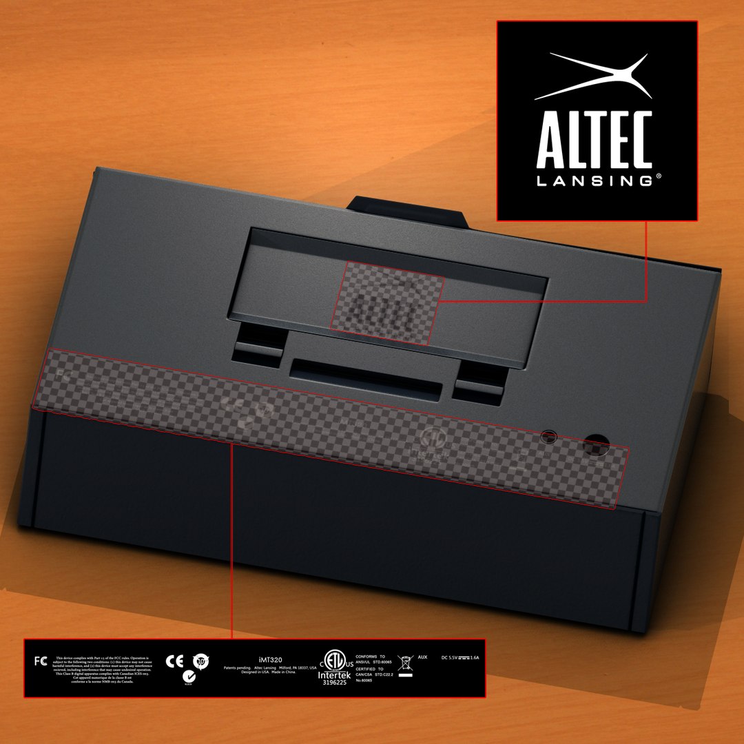 3d altec lansing inmotion imt320 model https://p.turbosquid.com/ts-thumb/Ks/4pVTjk/4Z0gOsbF/4textures/jpg/1350148719/1920x1080/fit_q87/7a389f9b6363e3c790050b05dca97d2608679e5b/4textures.jpg
