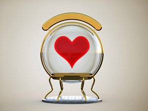 glass sphere with a heart