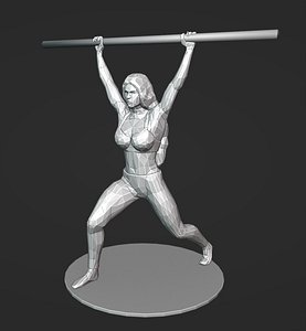 Lowpoly Split Jerk Female 01 Weightlifting