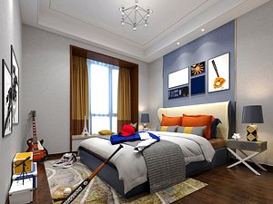 3D model Sport children room - Boy Bedroom