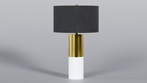 Low Poly Golden Black Table Lamp 3D Model StemCell UV 4K PBR Textures
