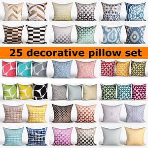 25 decorative set pillow 3D model