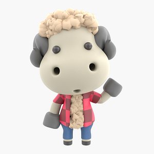 3D Cute Sheep 3D Illustration