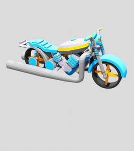 3D motorcycle low poly 3d stylized