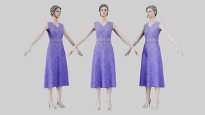 3D Dress 02 Ube model