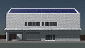 3D model Solar roof on warehouse 24e02